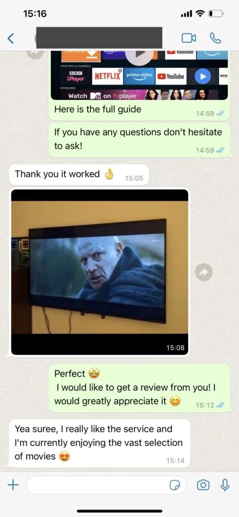 Screenshot Kundenaktivierung via WhatsApp 1